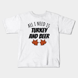 Turkey And Beer Kids T-Shirt